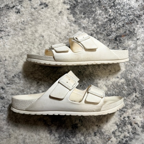 Birkenstock Arizona EVA White Sandals Women 41 Waterproof Double Strap Slides - Picture 3 of 5